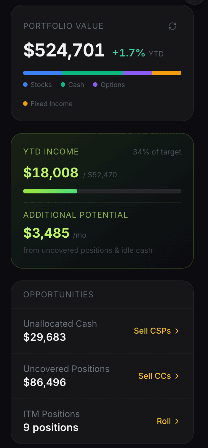 Portfolio Potential — see untapped income