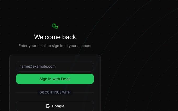 QuantWheel sign-in page with email and Google sign-in
