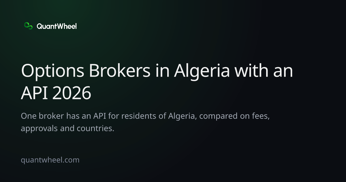 The share card of Options brokers in Algeria with an API