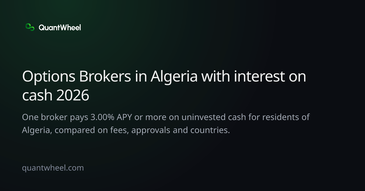 The share card of Options brokers in Algeria with interest on cash