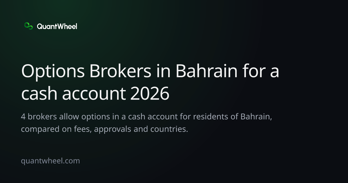 The share card of Options brokers in Bahrain for a cash account