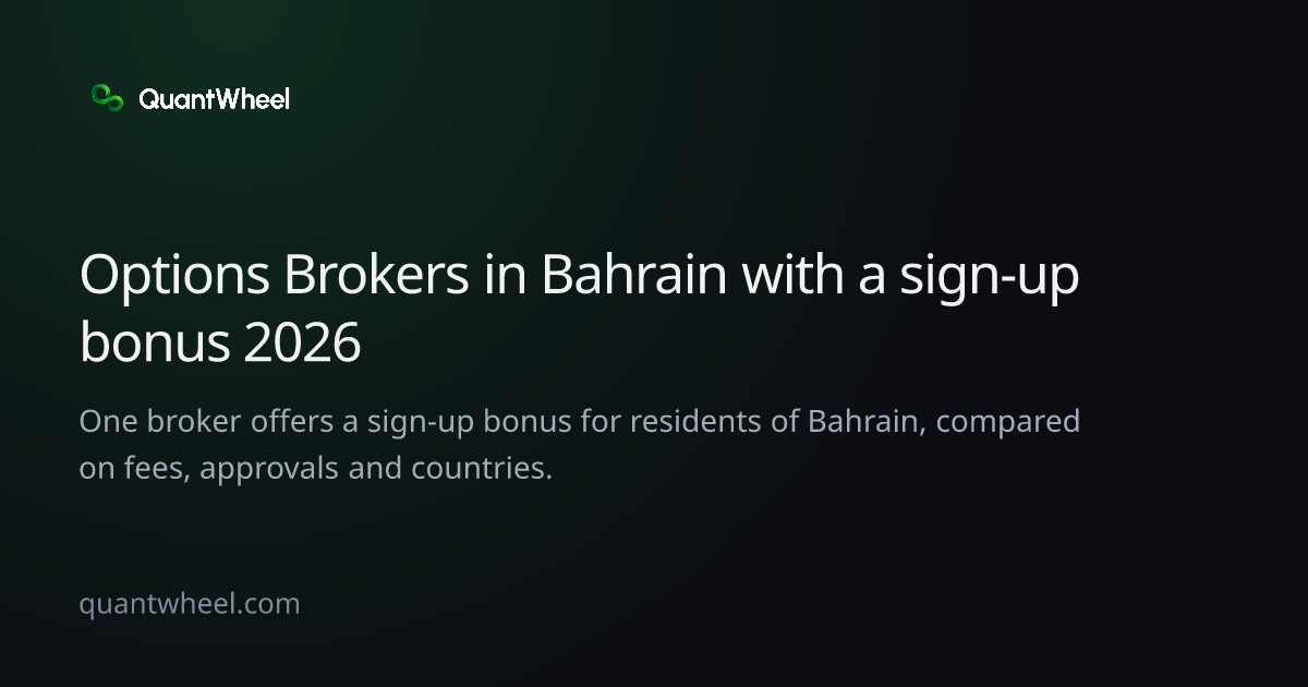 The share card of Options brokers in Bahrain with a sign-up bonus