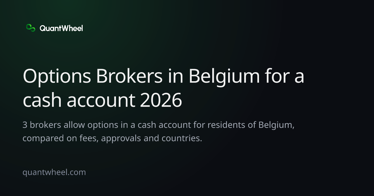 The share card of Options brokers in Belgium for a cash account