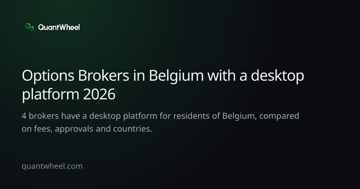 The share card of Options brokers in Belgium with a desktop platform