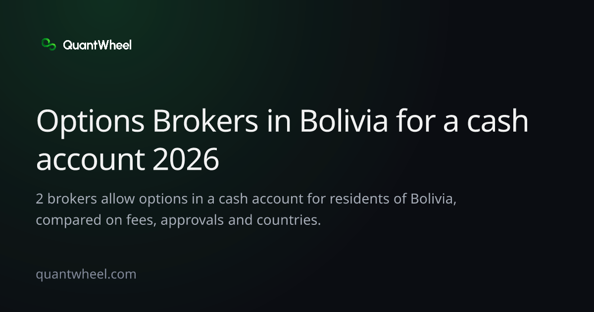 The share card of Options brokers in Bolivia for a cash account