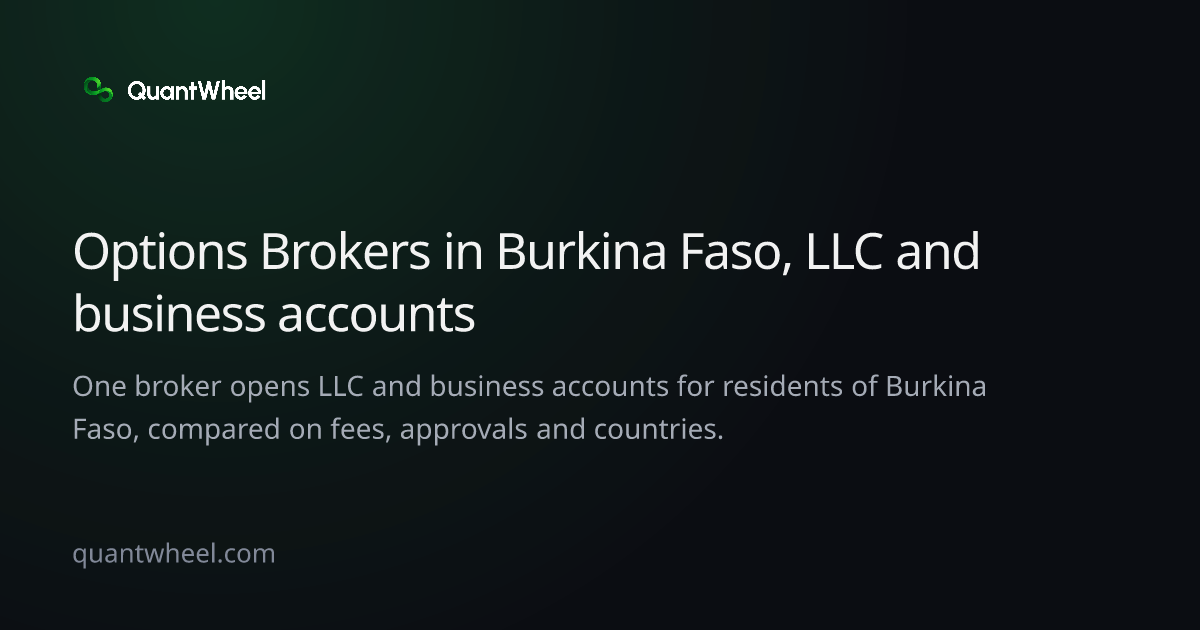 The share card of Options brokers in Burkina Faso for LLC and business accounts