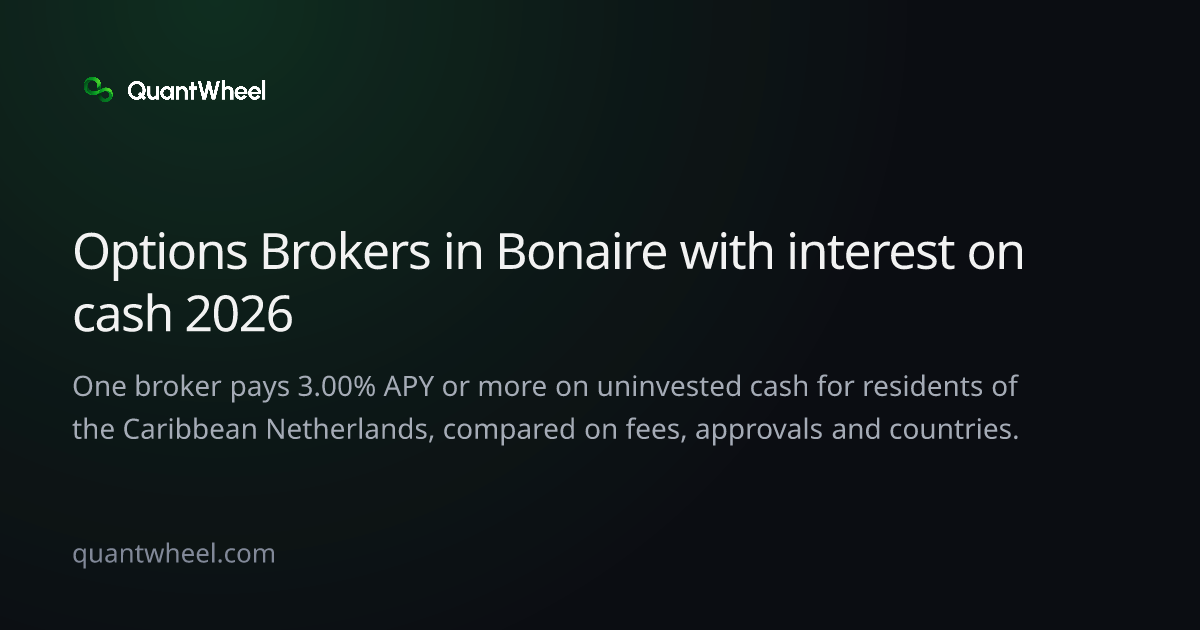 The share card of Options brokers in the Caribbean Netherlands with interest on cash