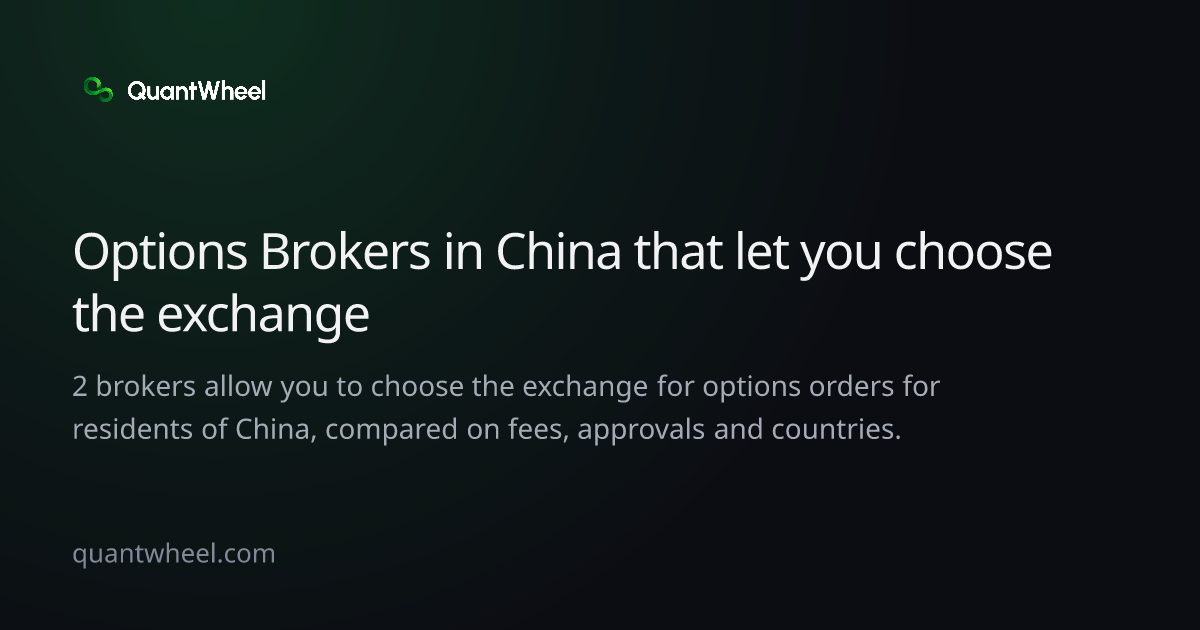 The share card of Options brokers in China that let you choose the exchange