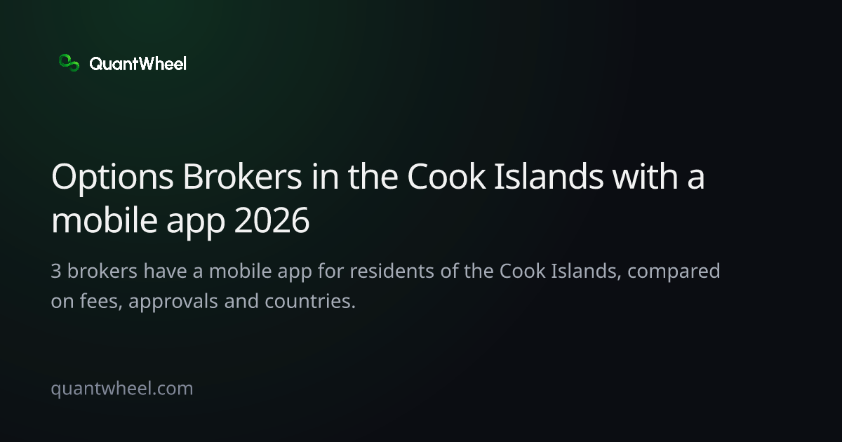 The share card of Options brokers in the Cook Islands with a mobile app