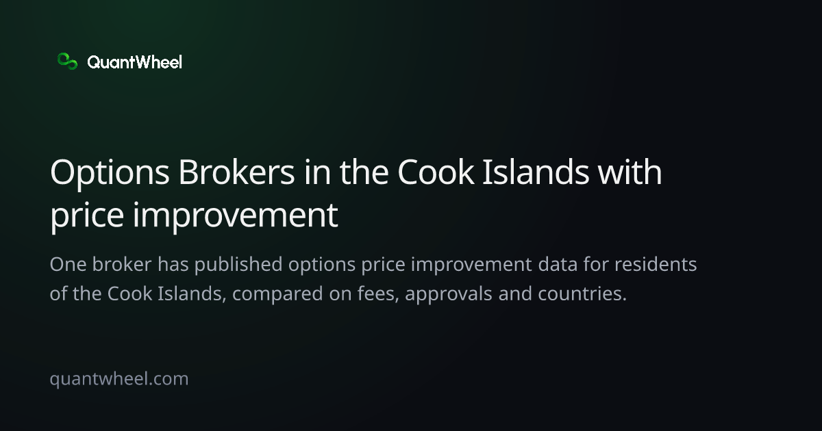 The share card of Options brokers in the Cook Islands with price improvement