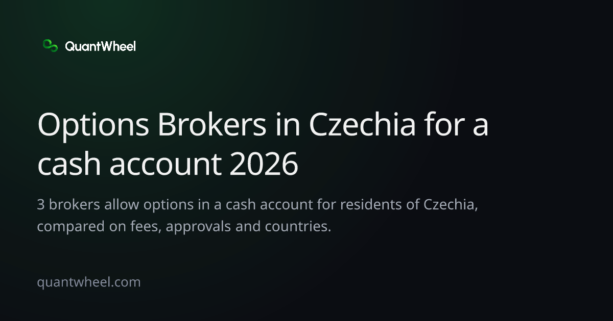 The share card of Options brokers in Czechia for a cash account