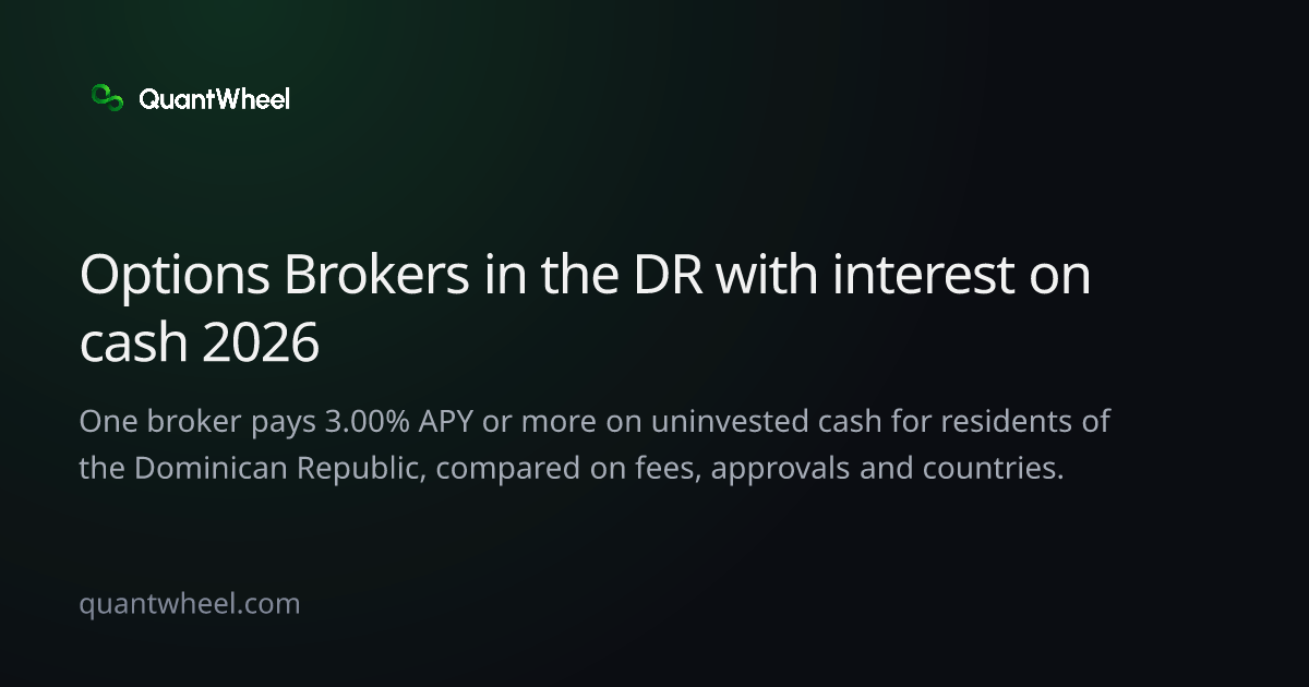 The share card of Options brokers in the Dominican Republic with interest on cash