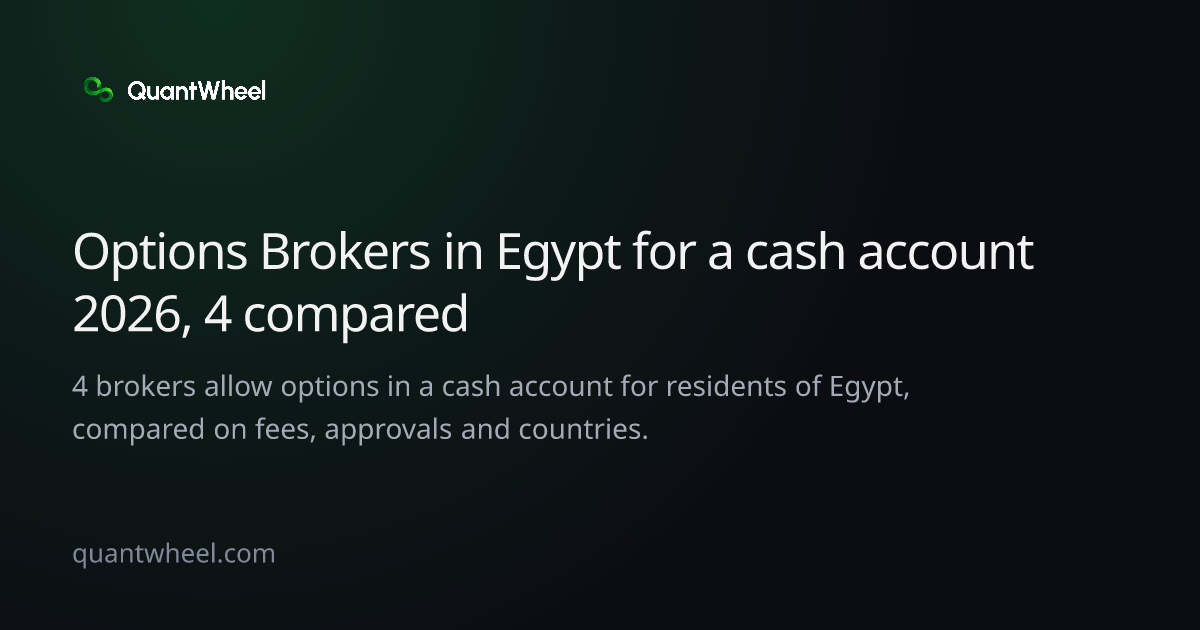 The share card of Options brokers in Egypt for a cash account