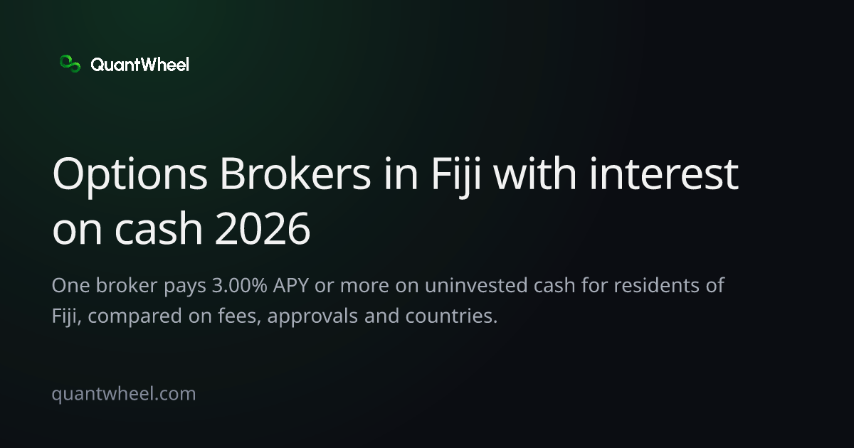 The share card of Options brokers in Fiji with interest on cash