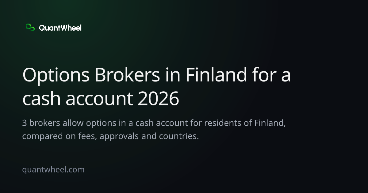 The share card of Options brokers in Finland for a cash account