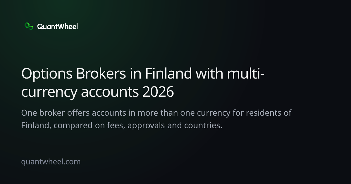 The share card of Options brokers in Finland with multi-currency accounts