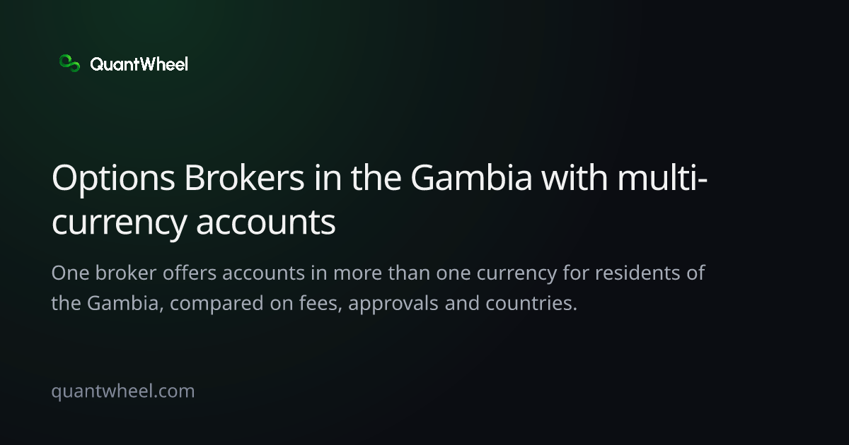 The share card of Options brokers in the Gambia with multi-currency accounts