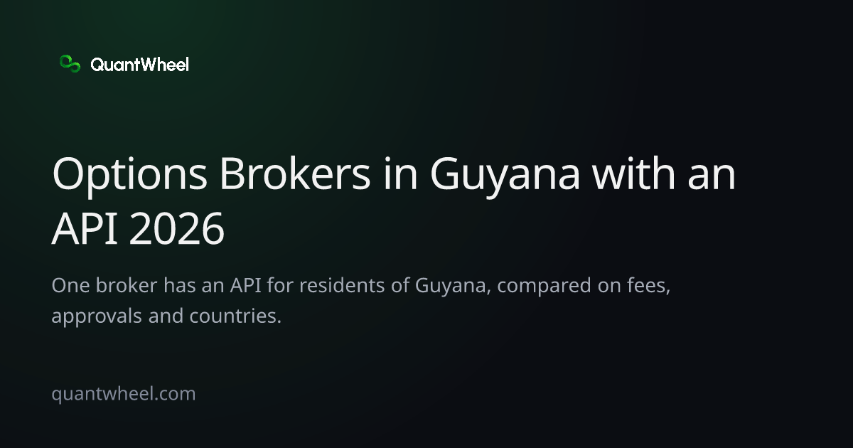 The share card of Options brokers in Guyana with an API