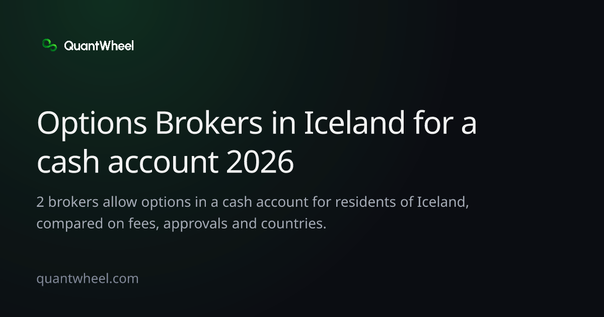 The share card of Options brokers in Iceland for a cash account