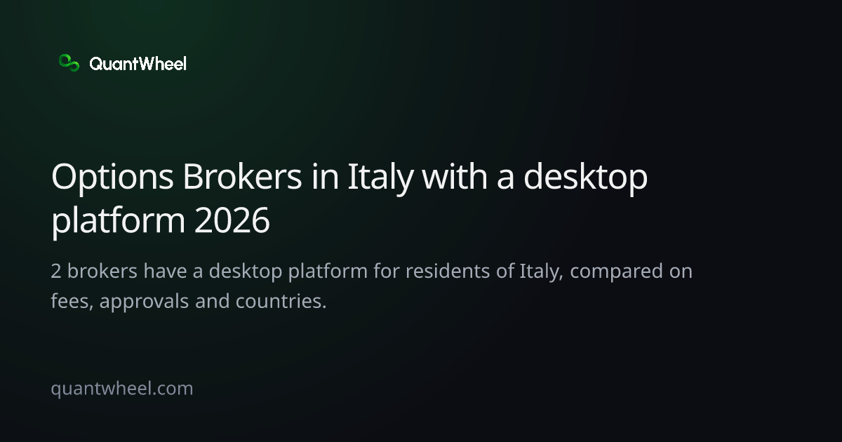 The share card of Options brokers in Italy with a desktop platform