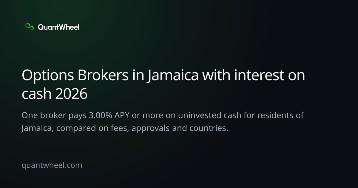 The share card of Options brokers in Jamaica with interest on cash