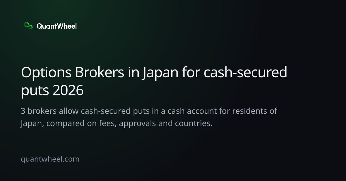 The share card of Options brokers in Japan for cash-secured puts