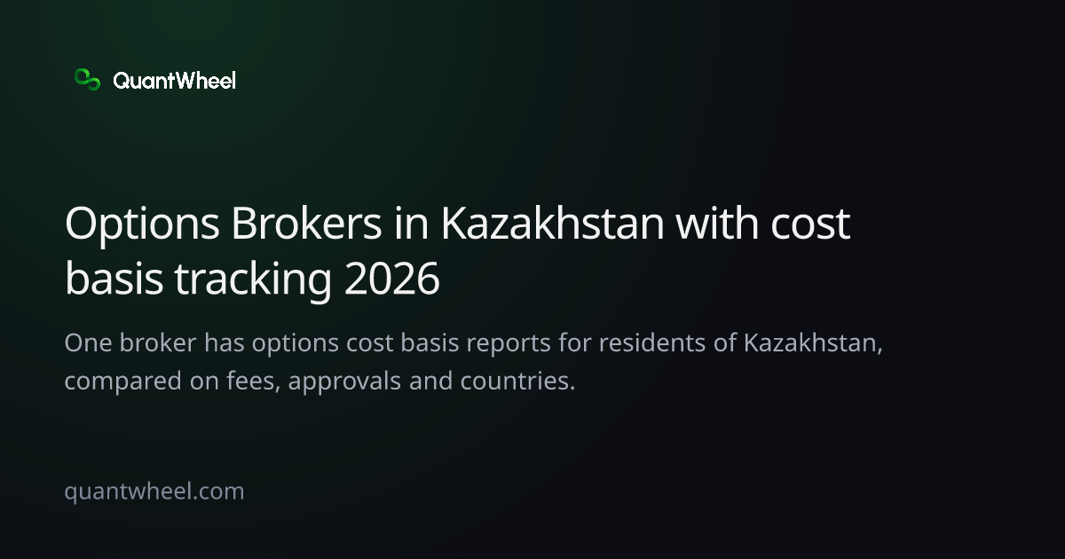 The share card of Options brokers in Kazakhstan with cost basis tracking