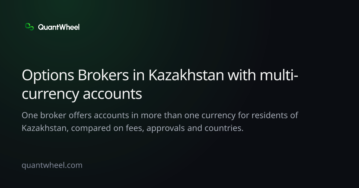 The share card of Options brokers in Kazakhstan with multi-currency accounts