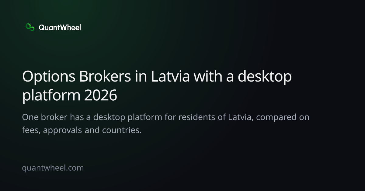 The share card of Options brokers in Latvia with a desktop platform