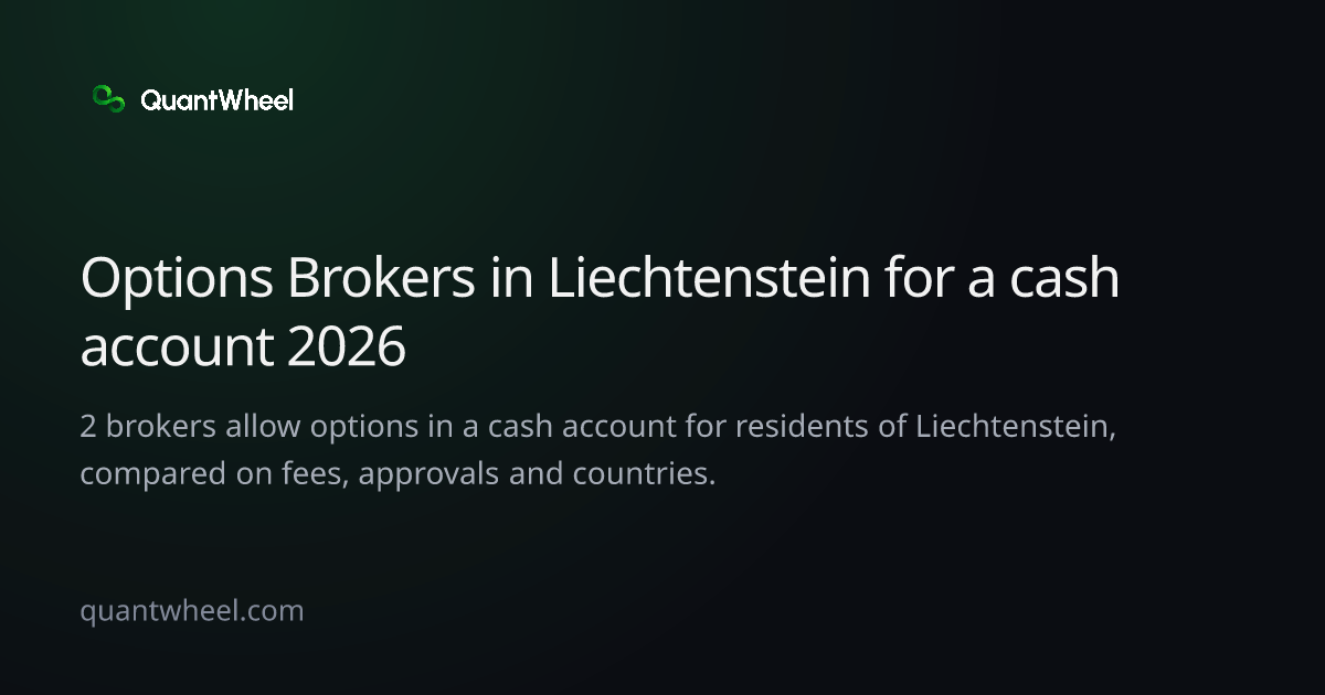 The share card of Options brokers in Liechtenstein for a cash account