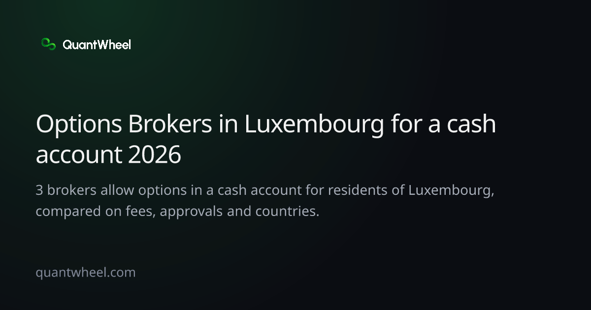 The share card of Options brokers in Luxembourg for a cash account