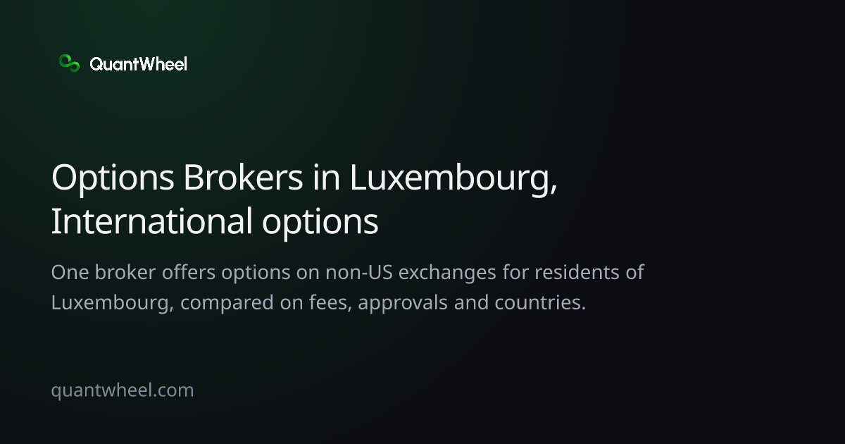 The share card of Options brokers in Luxembourg with options on non-US exchanges