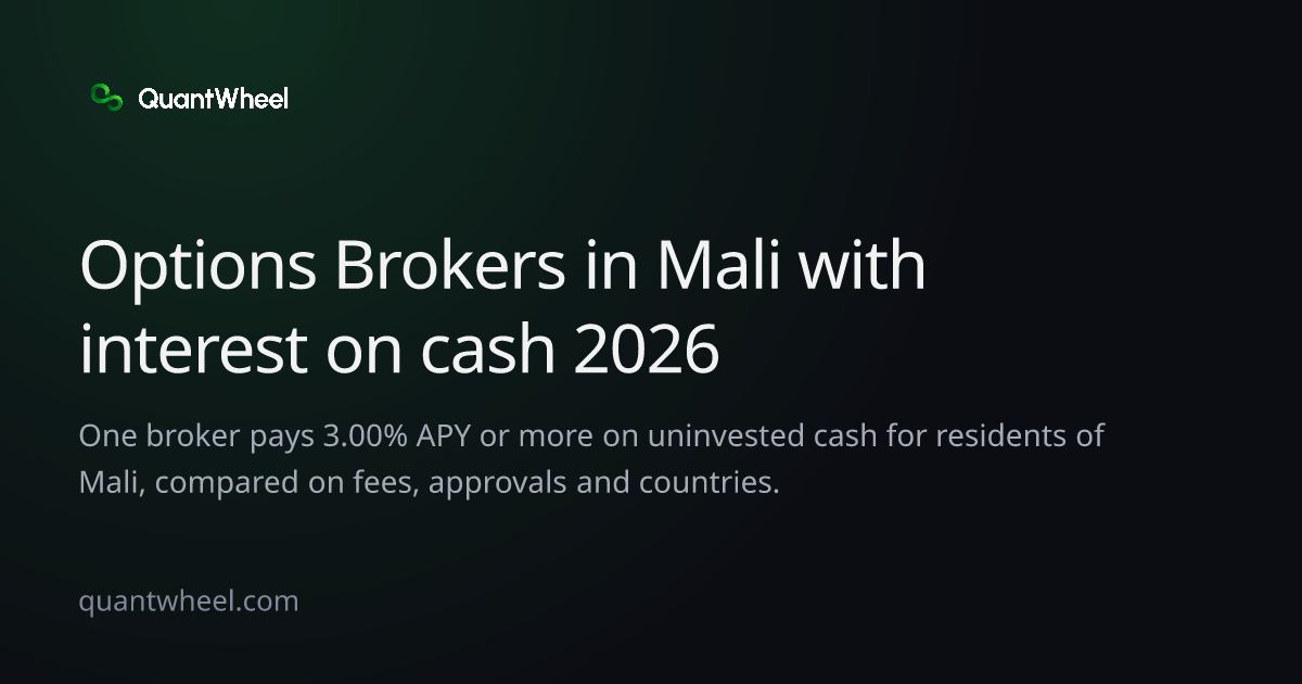 The share card of Options brokers in Mali with interest on cash