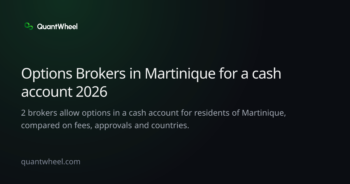 The share card of Options brokers in Martinique for a cash account
