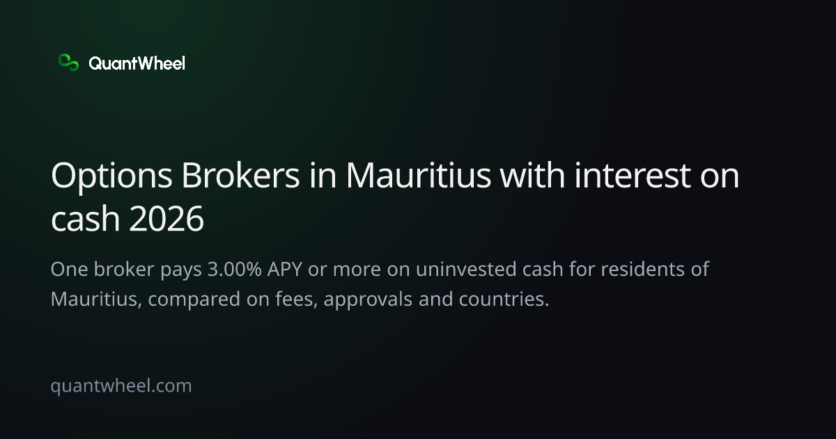 The share card of Options brokers in Mauritius with interest on cash