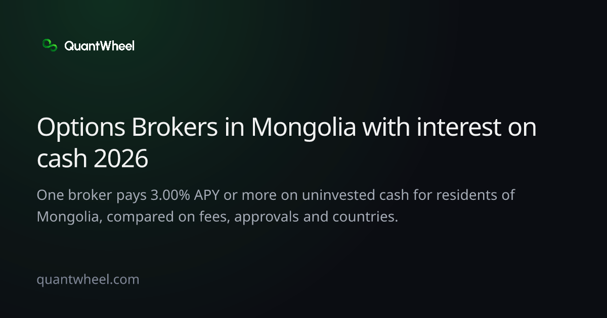 The share card of Options brokers in Mongolia with interest on cash