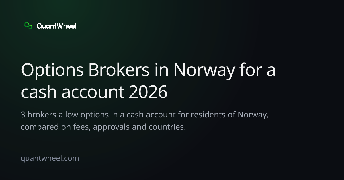 The share card of Options brokers in Norway for a cash account