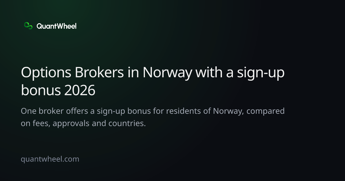 The share card of Options brokers in Norway with a sign-up bonus