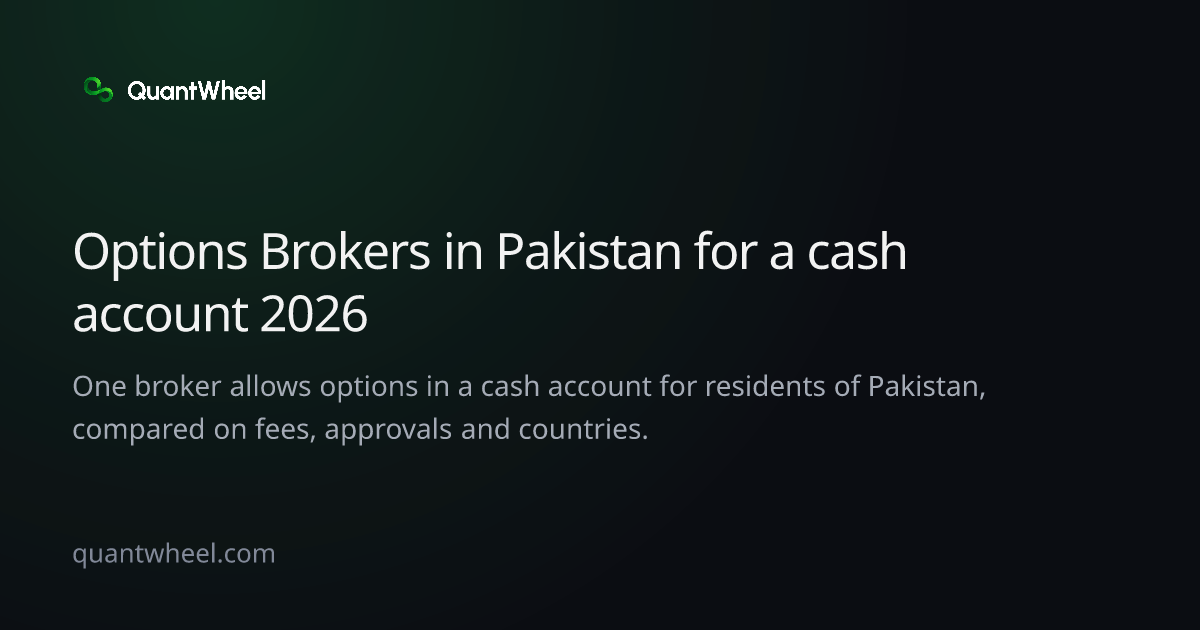 The share card of Options brokers in Pakistan for a cash account