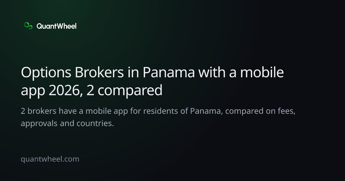 The share card of Options brokers in Panama with a mobile app