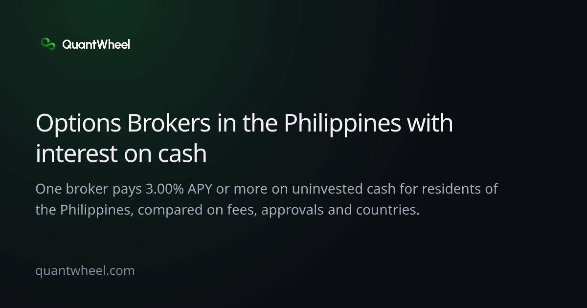 The share card of Options brokers in the Philippines with interest on cash