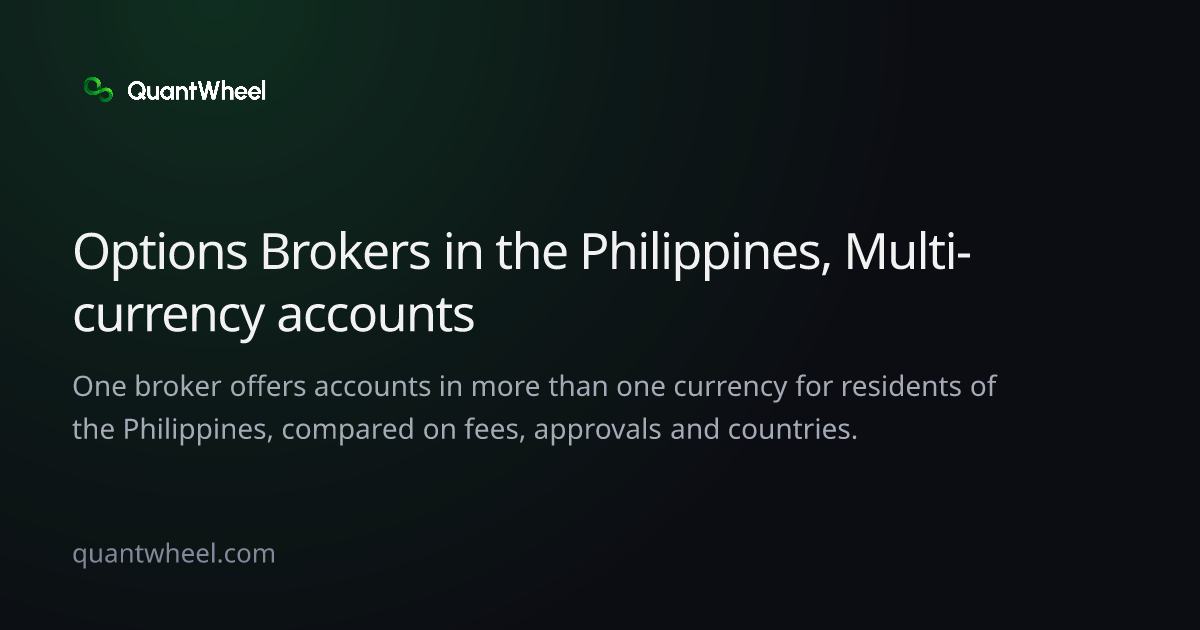The share card of Options brokers in the Philippines with multi-currency accounts