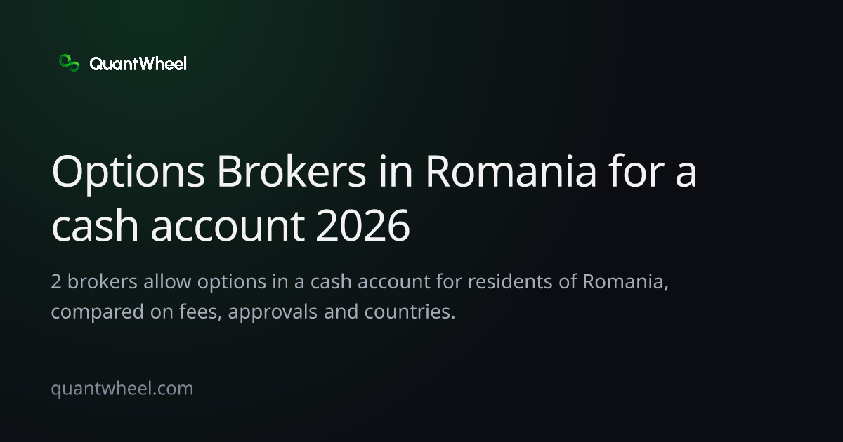 The share card of Options brokers in Romania for a cash account