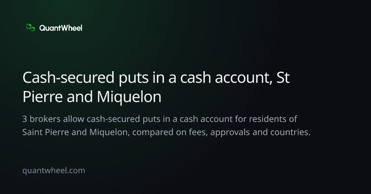 The share card of Options brokers in Saint Pierre and Miquelon for cash-secured puts