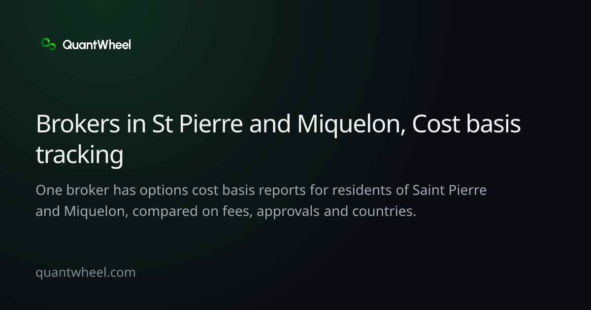 The share card of Options brokers in Saint Pierre and Miquelon with cost basis tracking