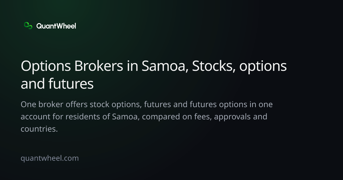The share card of Options brokers in Samoa with options and futures in one account