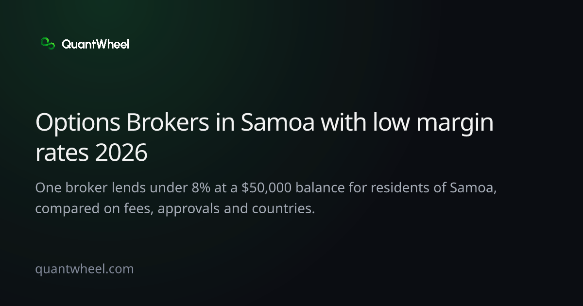 The share card of Options brokers in Samoa with low margin rates