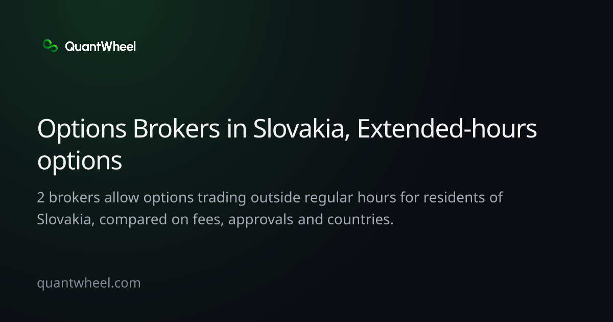 The share card of Options brokers in Slovakia with extended-hours options trading