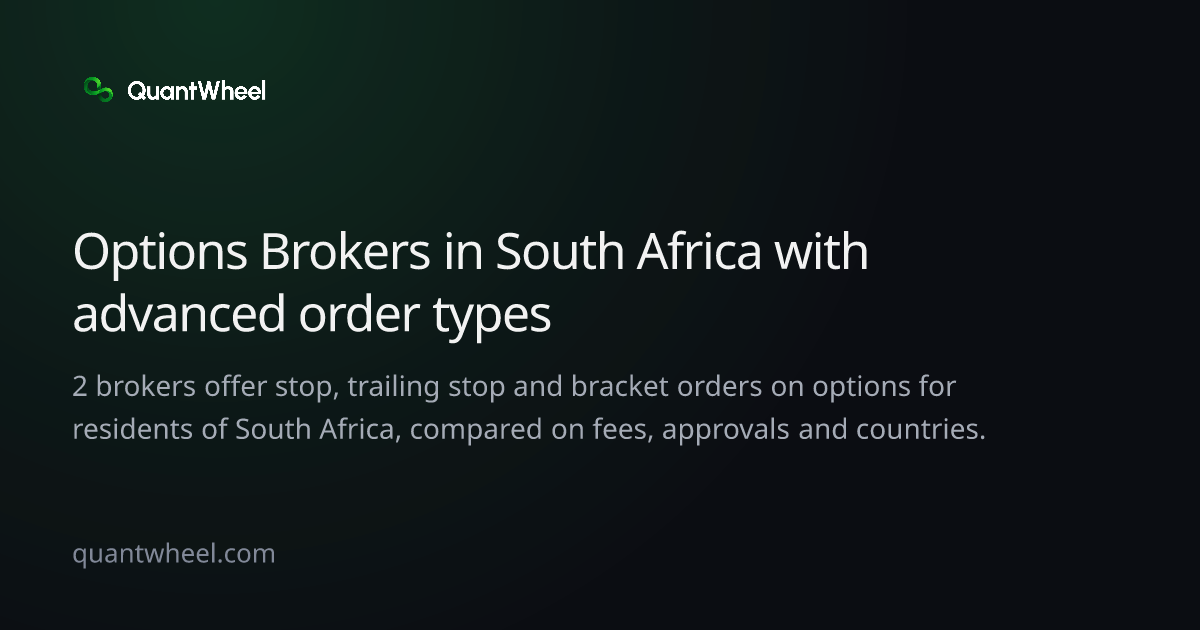 The share card of Options brokers in South Africa with advanced order types