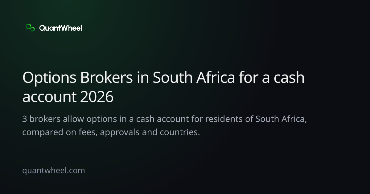 The share card of Options brokers in South Africa for a cash account
